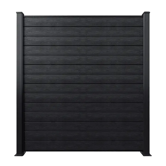 black composite fence panel