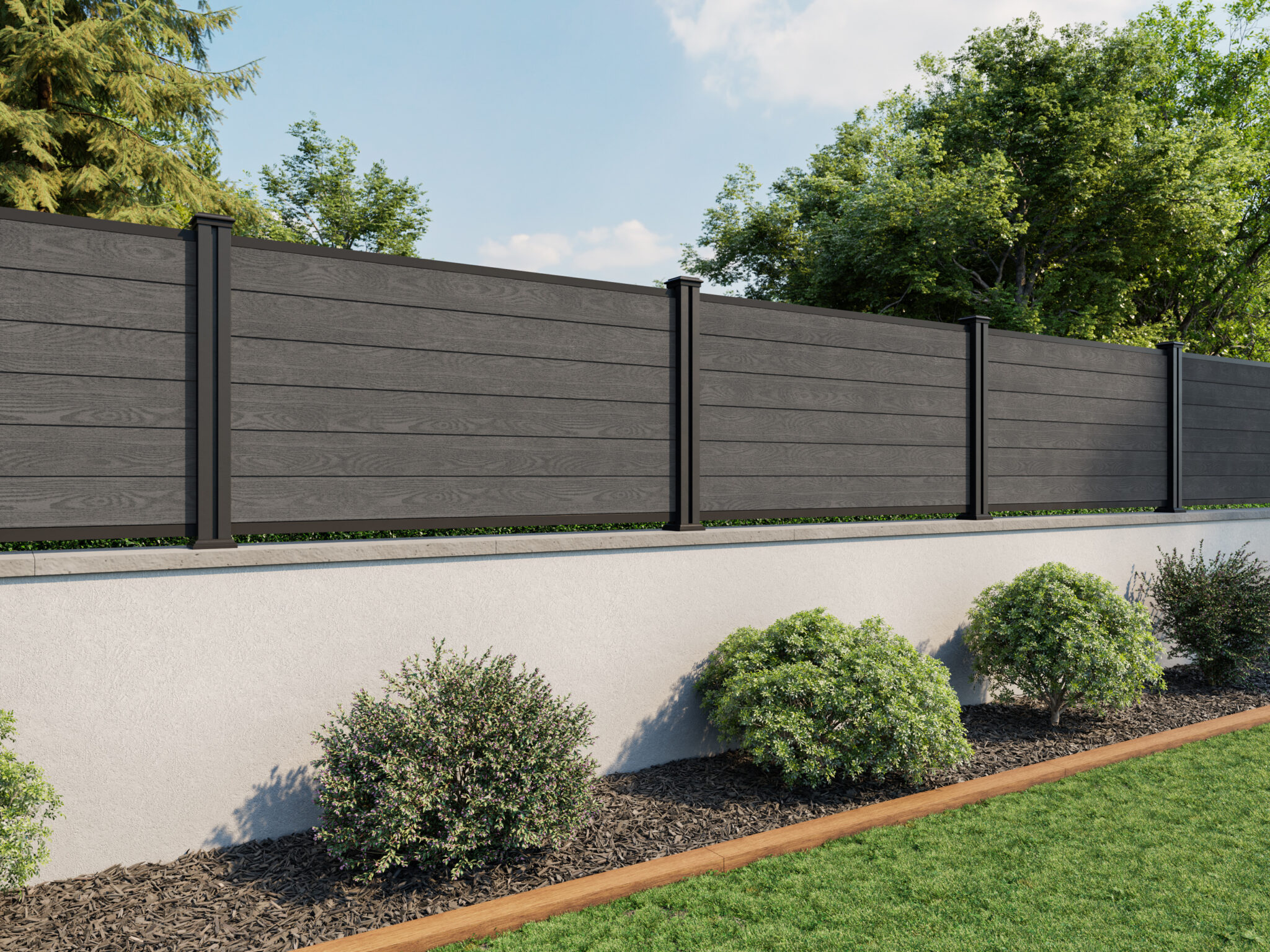 Birch Grey Fence Panels North Valley Composites