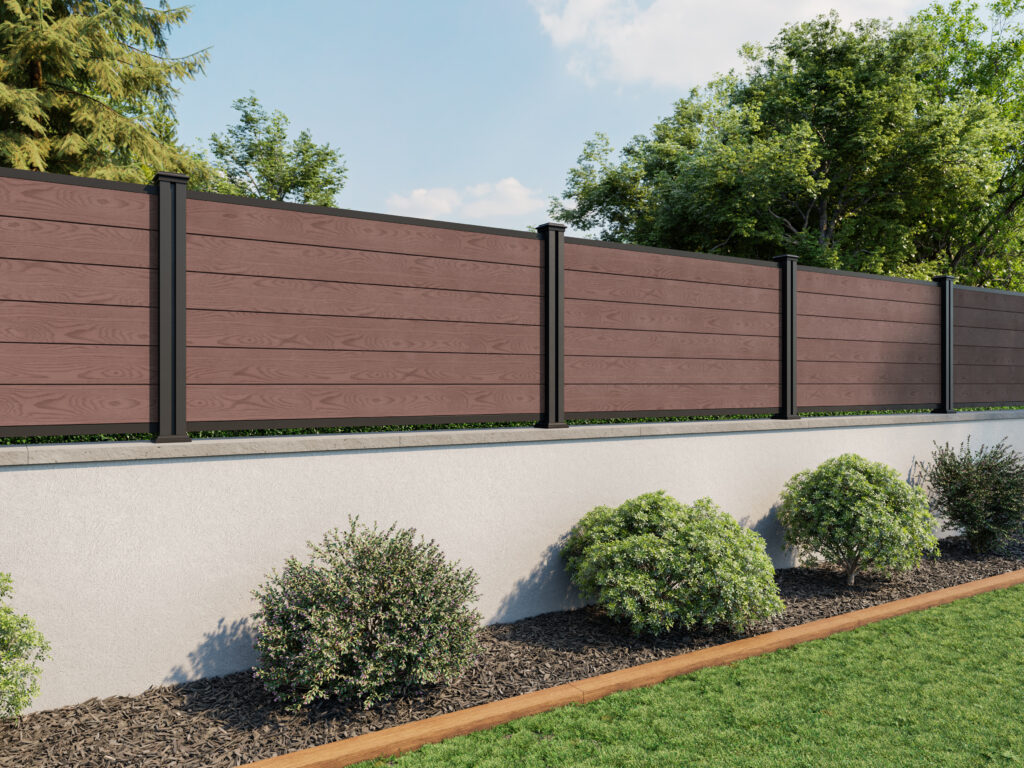 3FT metal post golden oak fencing