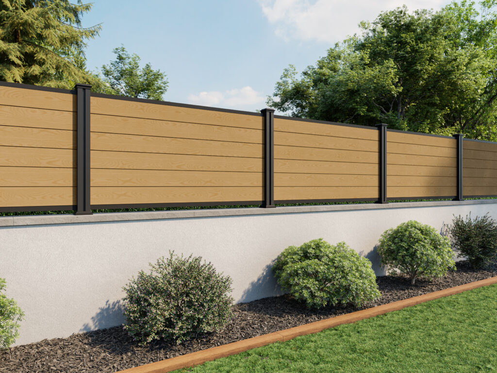 3FT metal post light oak fencing