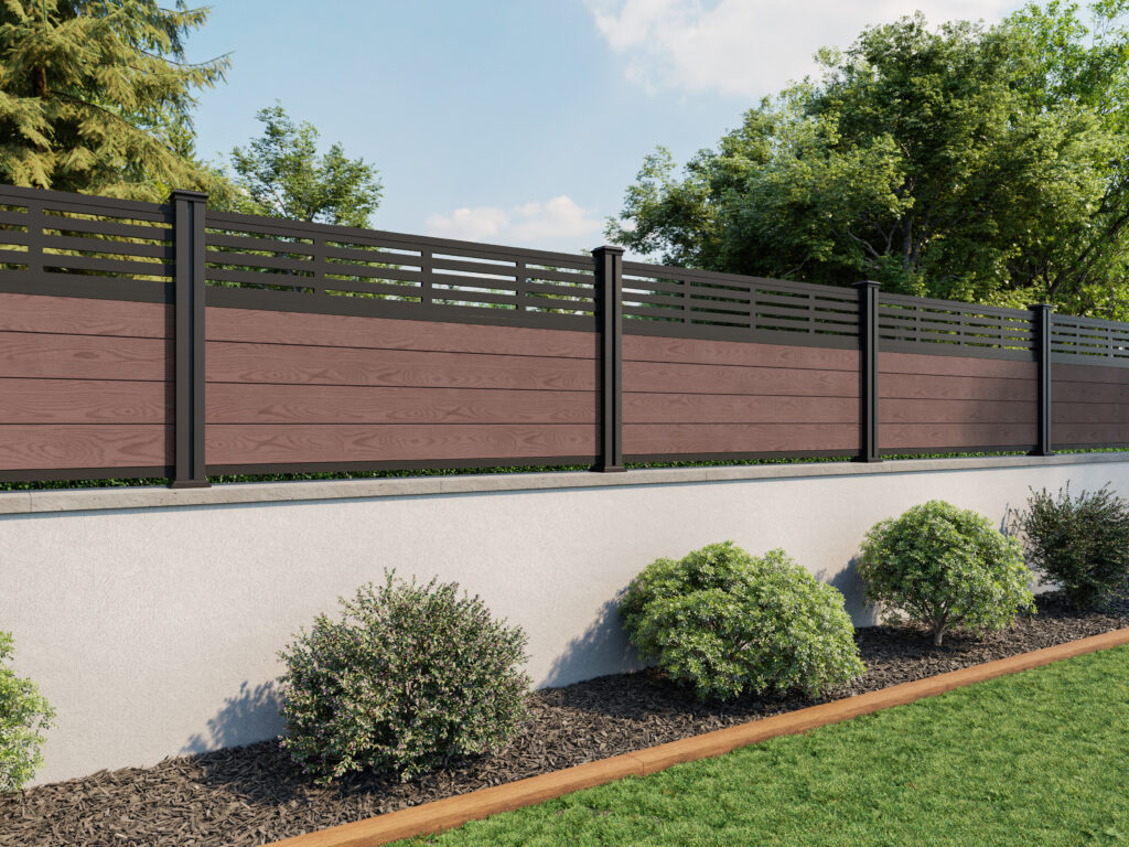 slatted golden oak fencing