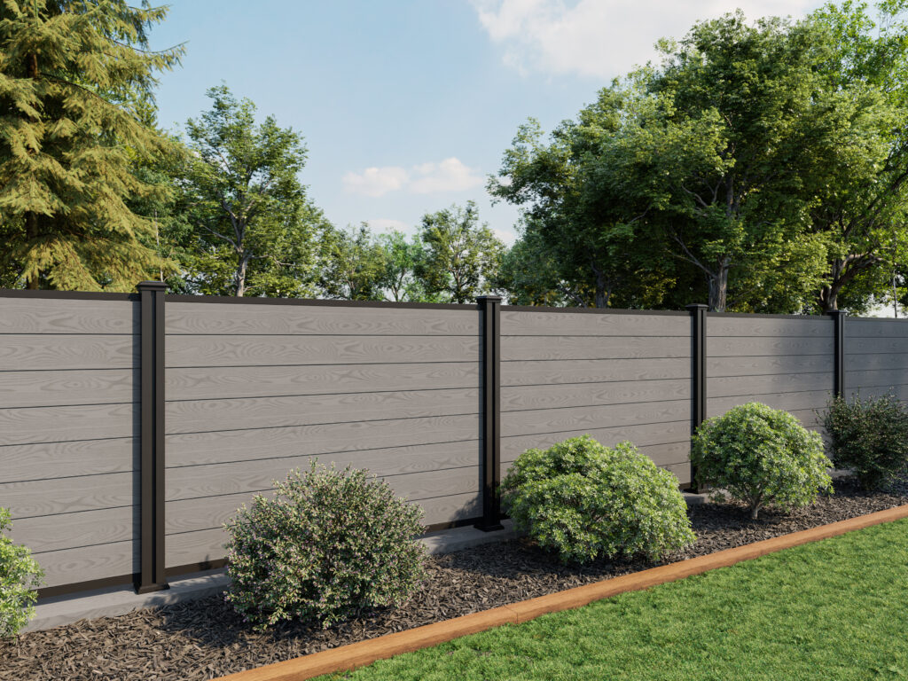 4FT Metal Post driftwood fence panels
