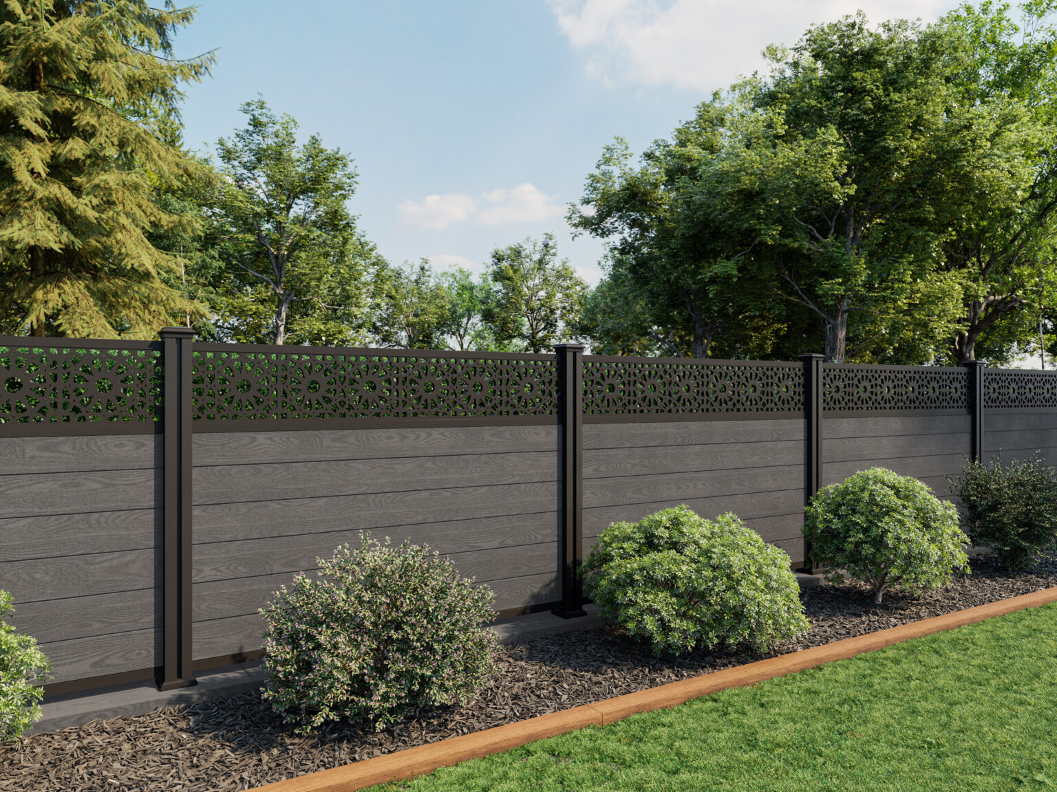 Birch Grey Fence Panels North Valley Composites