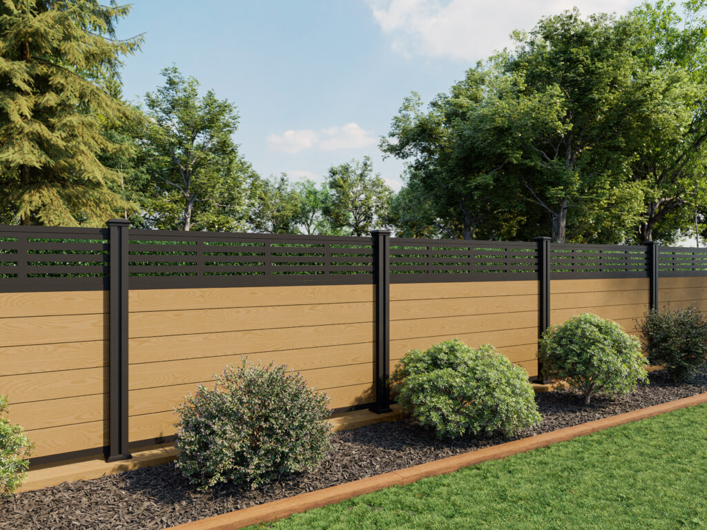 4FT slatted light oak fence panels