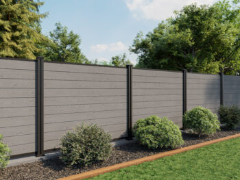 5FT metal post driftwood fence panels