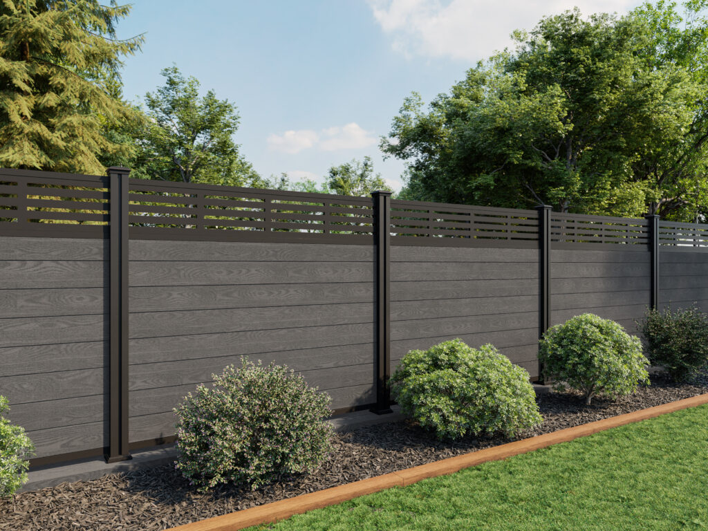 5FT slatted birch grey fence panels