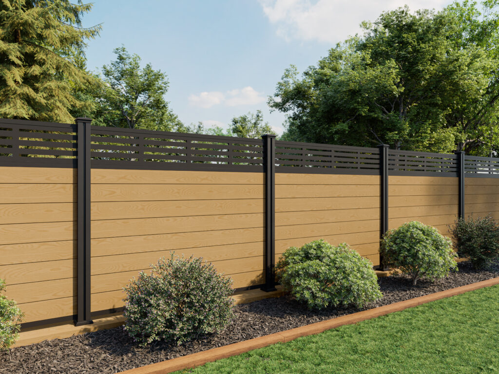 5FT slatted light oak fence panels