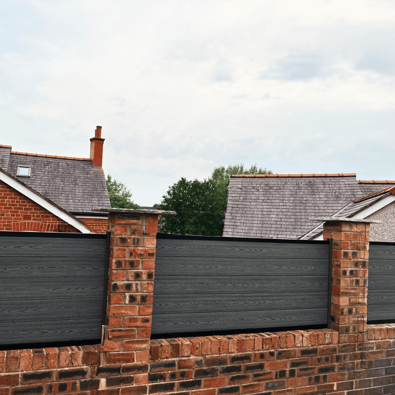 grey black composite fencing