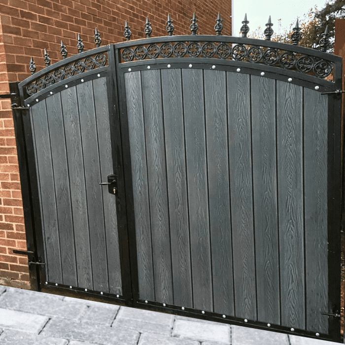 birch grey composite fence panels