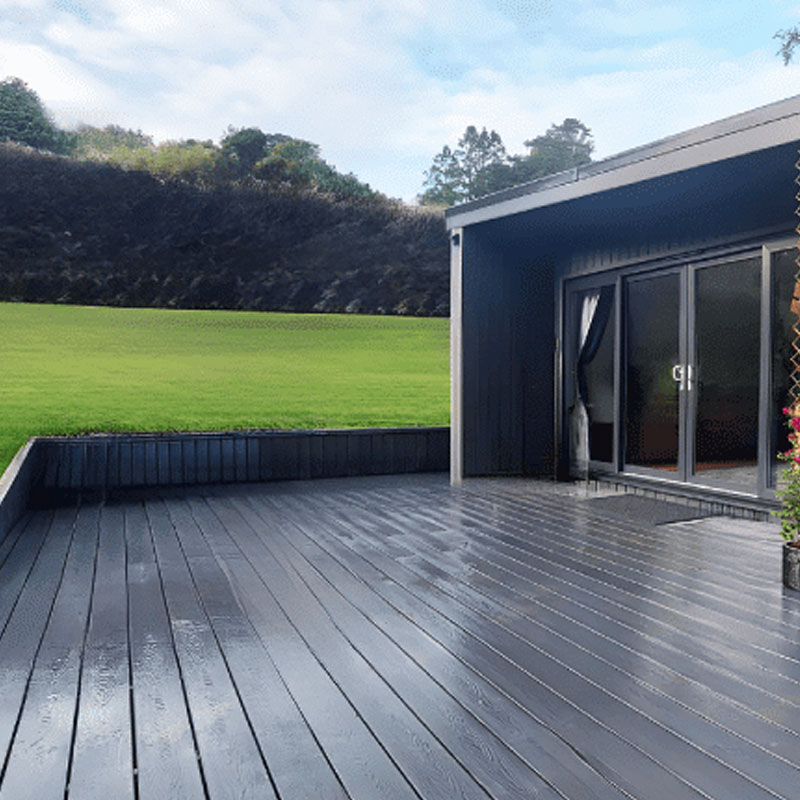 dark grey garden decking