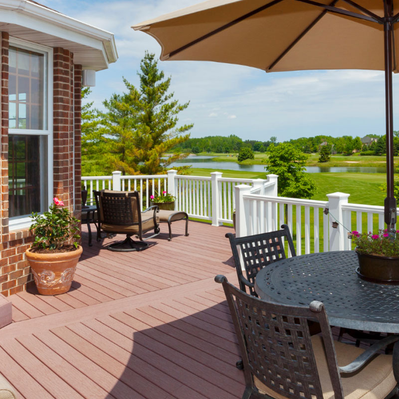 red brown decking