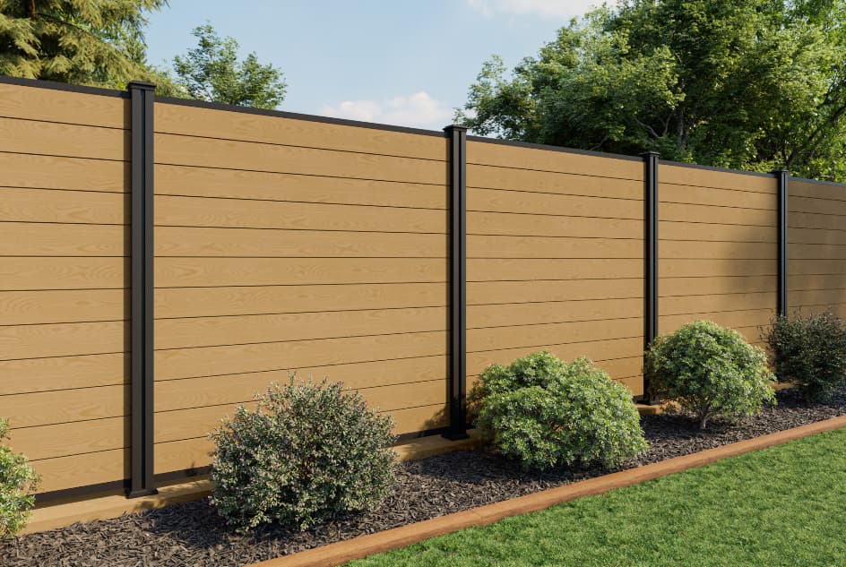 light oak composite fencing