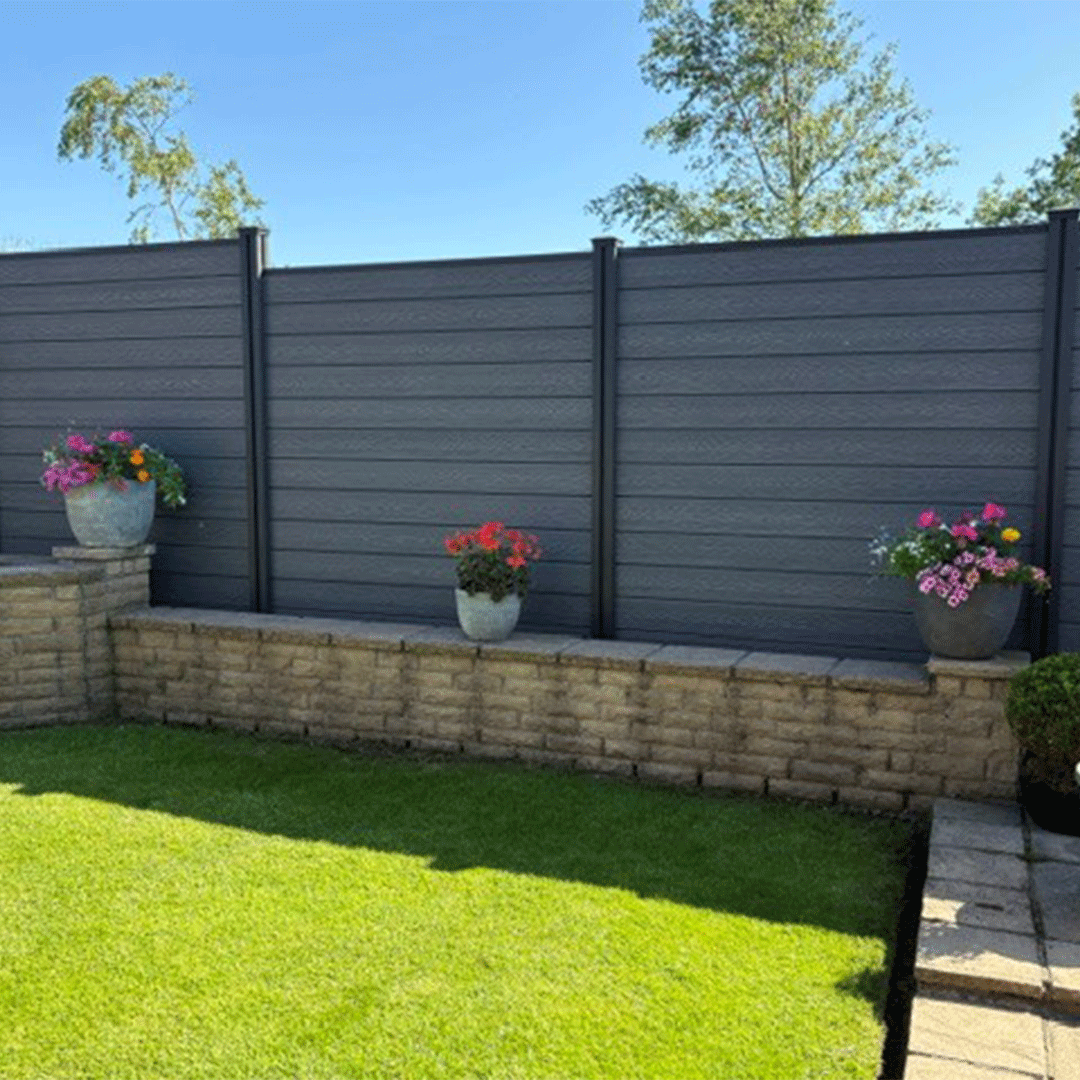 3D Birch Grey Fence Panel