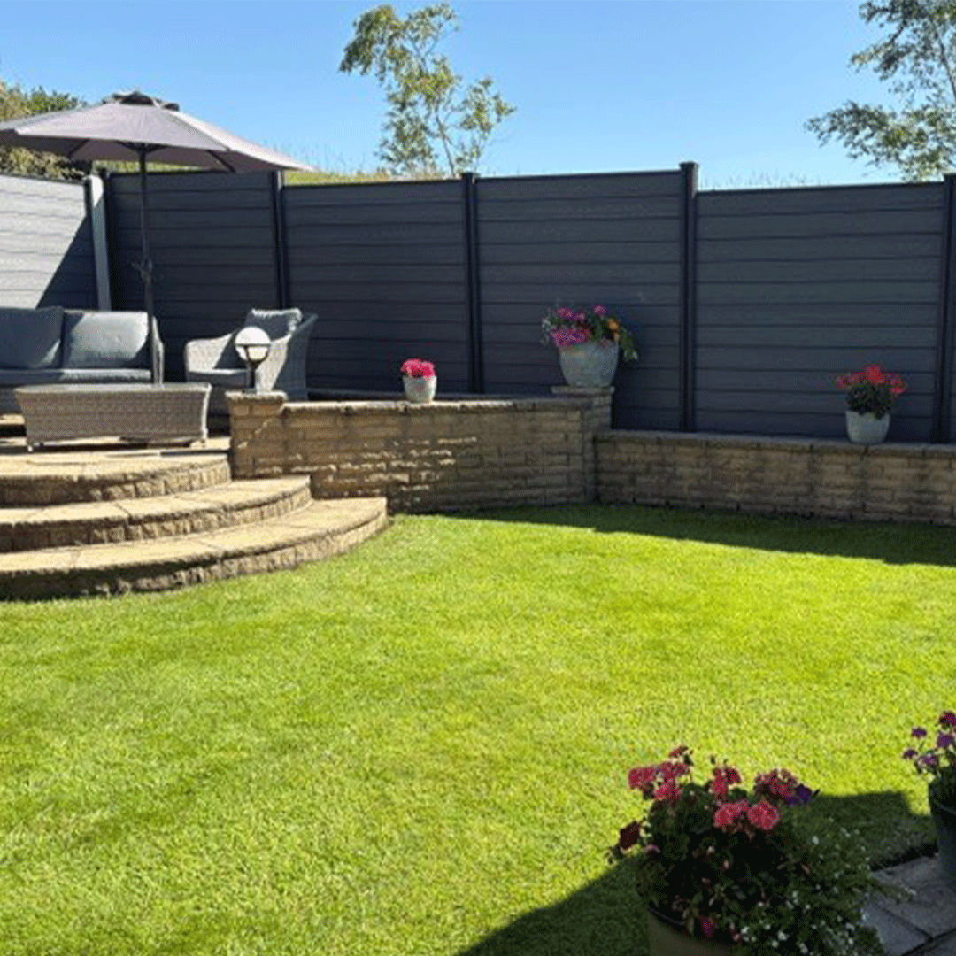 3D Birch Grey Composite Fence