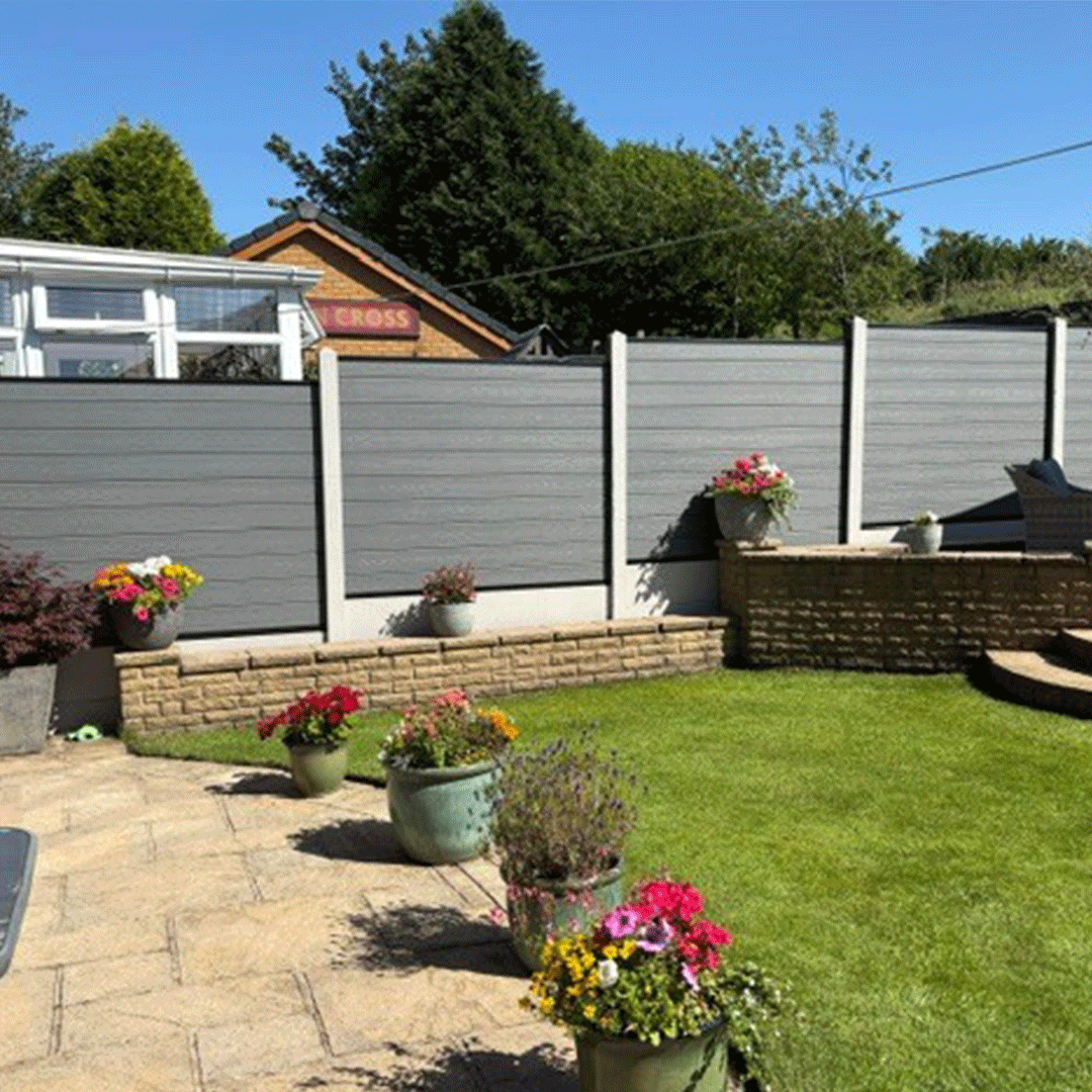 3D Birch Grey Composite Fence