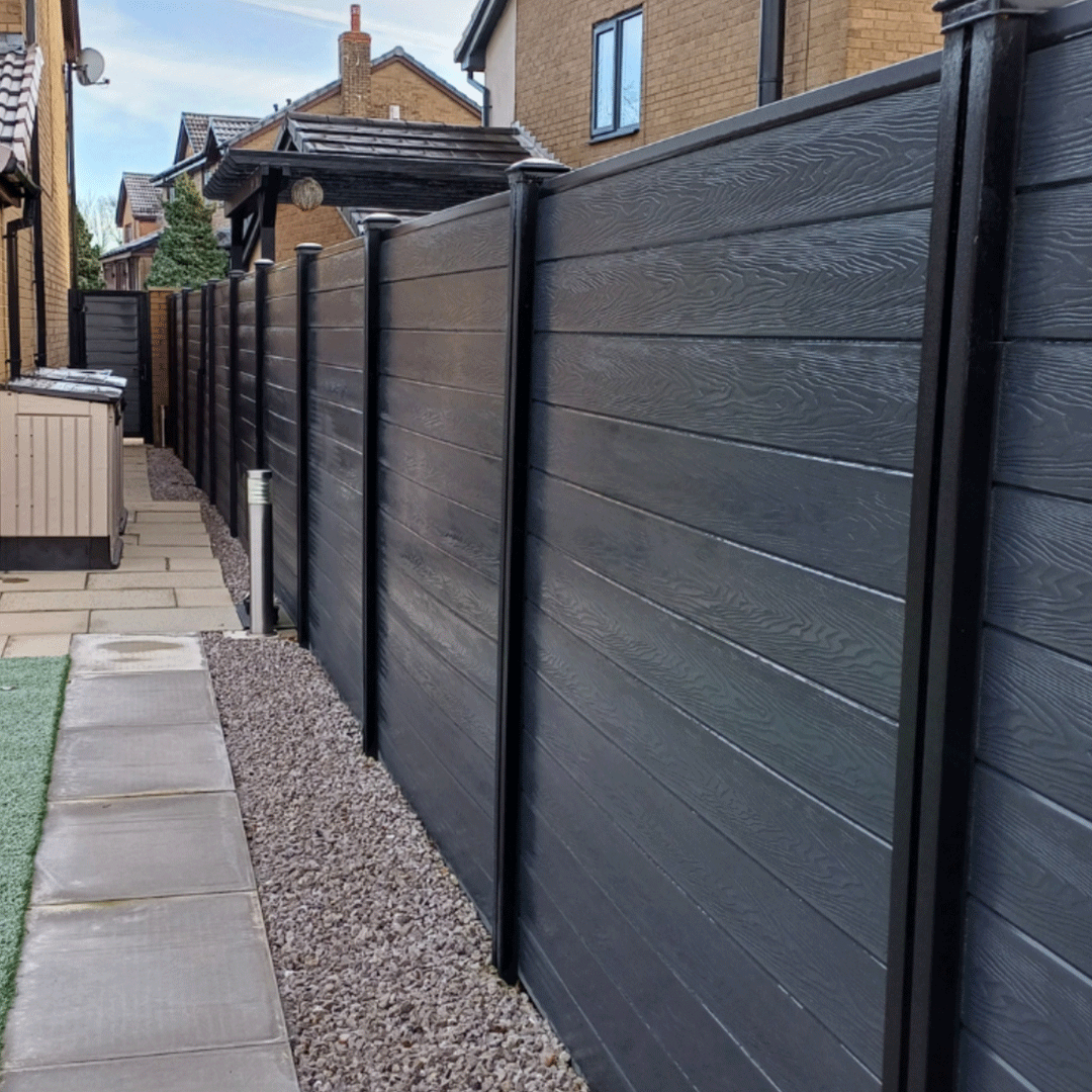 black Composite Fence Panel