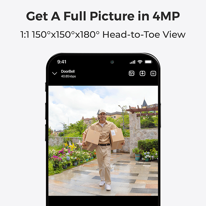 Reolink 2K 4MP Smart AI WiFi Battery Doorbell Camera + 64GB SD