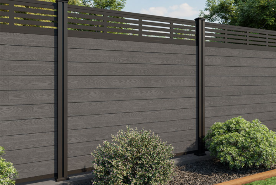 3D Birch Grey Composite Fence Panel