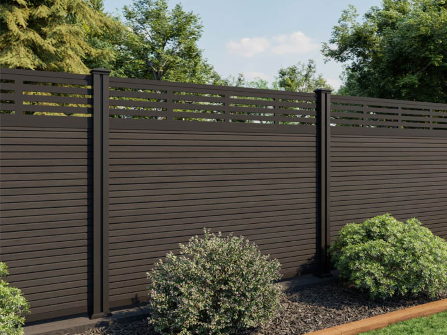 black fence panels